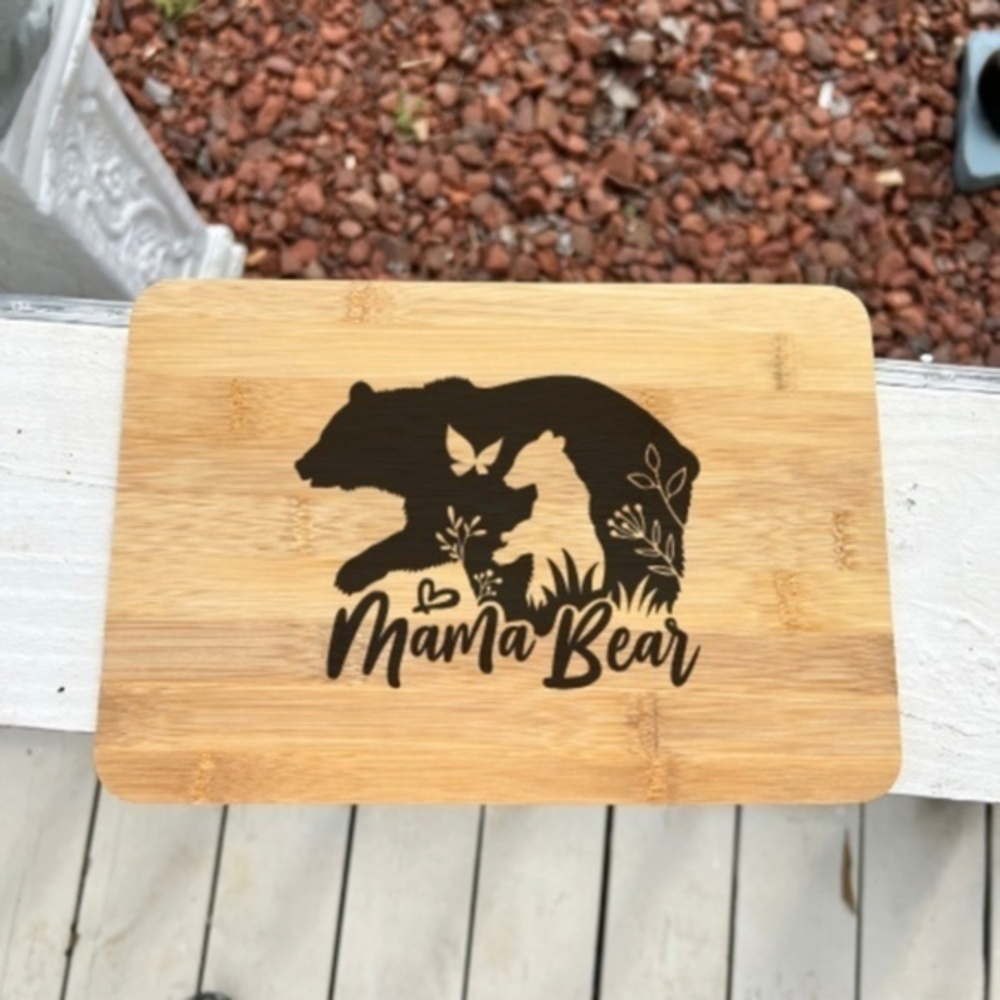 Mama Bear Bamboo Cutting Board